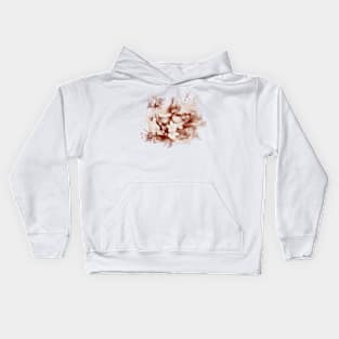 Sepia toned tropical flowers and butterflies Kids Hoodie